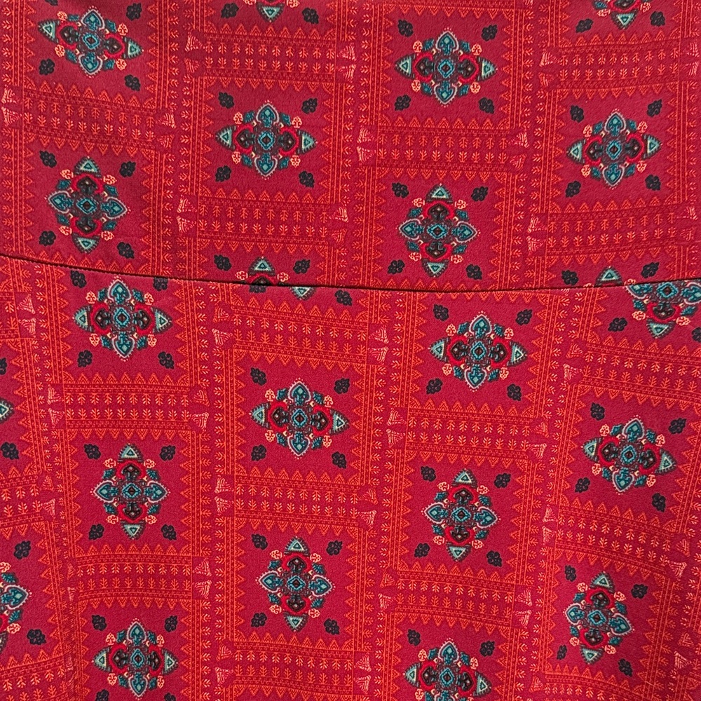 LulaRoe Red Patterned Maxi Skirt - Picture 2 of 4
